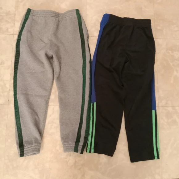 Adidas boys joggers sweatpants atathletic pants bundle size 7 black gray blue - Picture 9 of 11